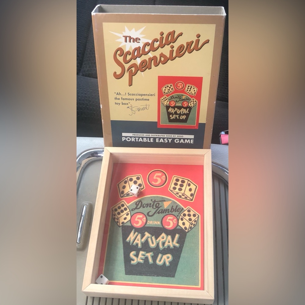 Vintage Portable Easy Dice Game By Soso Scaccia Pensiera Don’t Gamble 6” x 4.5”